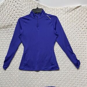Under Armour Running Sweatshirt Women M Lightweight‎ 1/4 Zip Pullover Purple Gym
